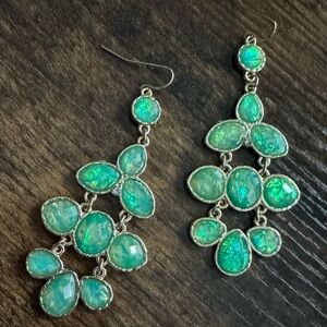 Turquoise & gold chandelier earrings